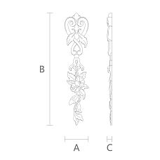 Резная деревянная накладка для дверей N.VRS-012 чертеж