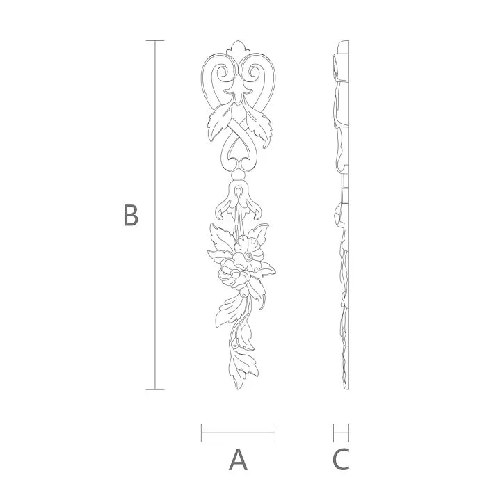 Резная деревянная накладка для дверей N.VRS-012 чертеж