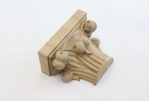 Carved decorative wooden element for interior decoration.