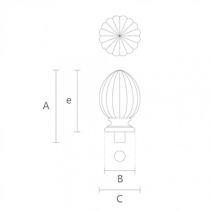 Newel Cap for Post L-023 &mdash; popular and in-demand newel cap for posts drawing