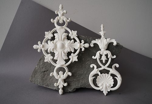 Polyurethane decorative molding with classic ornament on stone