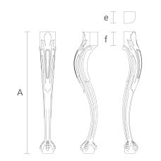 Classic wooden legs with drawing for table