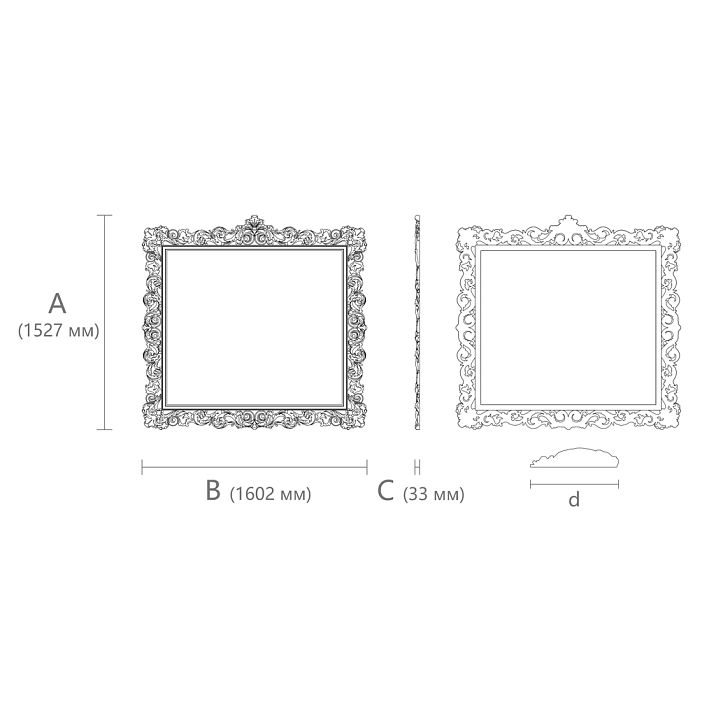 Buy carved frame RM-015-1 drawing