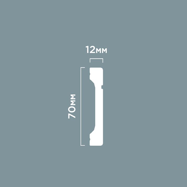 B70V1L baseboard from HI WOOD polystyrene, 70 mm height &mdash; drawing
