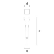 Drawing of legs made of wood, for coffee table