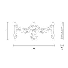 Декор для потолков N-172 с резным цветочным мотивом чертеж