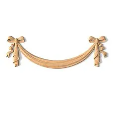Carved overlay N-078 made of wood with bows for decoration