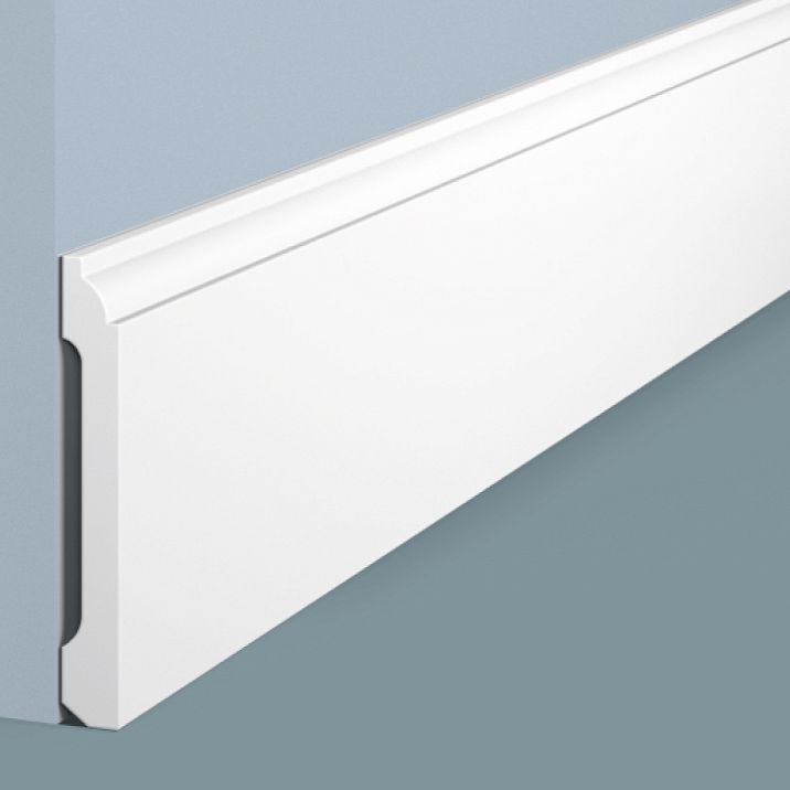 Floor skirting board B80C from HI WOOD polystyrene, 80 mm high and 11 mm thick &mdash; close-up