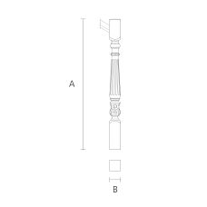 Diagram of wooden stair post