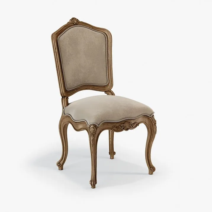 Chair made of solid wood with carved elements, classic style