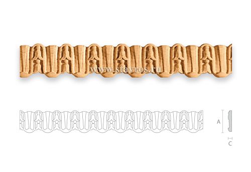 Decorative wooden trim with repeating ornament