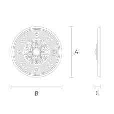 Декоративная Розетка R-050 с Цветочным Орнаментом чертеж