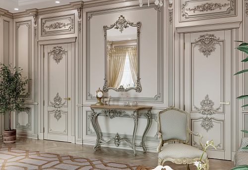 Italian Premium Furniture &mdash; Classic Console and Mirror in the Interior