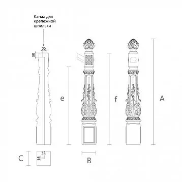 Staircase posts from wood photo