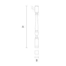 Turned wooden stair post L-055 drawing
