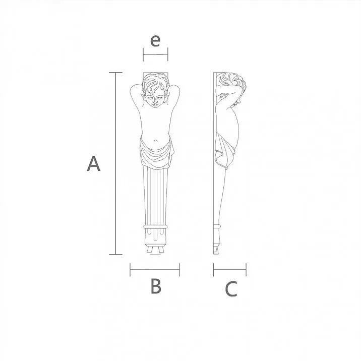 Кронштейн для интерьера из натурального дерева KR-031 чертеж