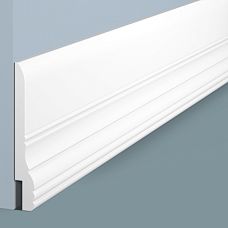 Floor skirting board L1605 from polystyrene HI WOOD, 90 mm height, close-up