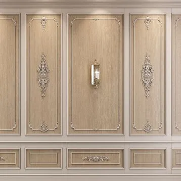 Геометрический орнамент на деревянной резной накладке N-422