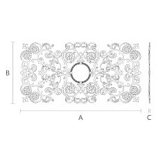 Накладка из дуба или бука с резьбой по дереву N-175 чертеж