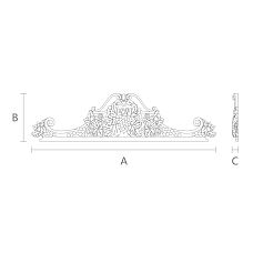 Резная накладка N-260 от магазина декора для интерьера Stavros чертеж