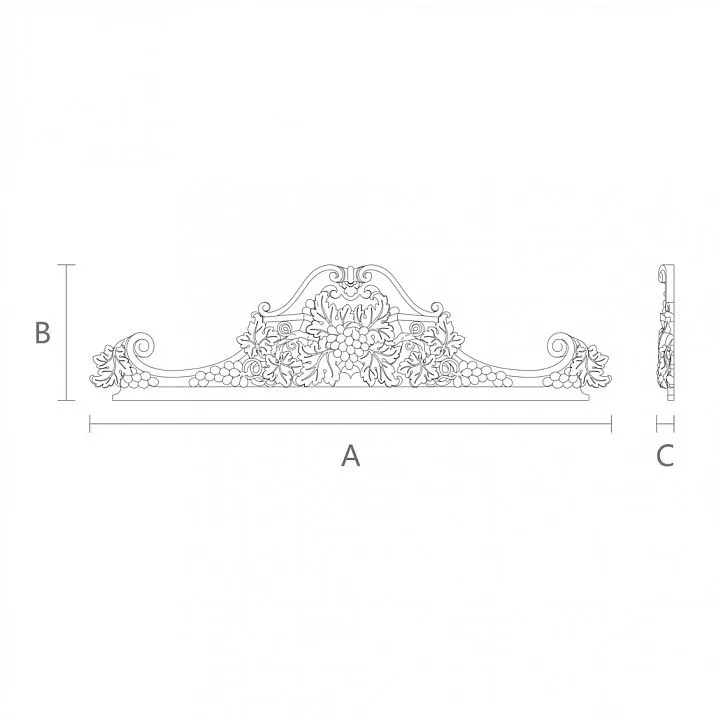 Резная накладка N-260 от магазина декора для интерьера Stavros чертеж
