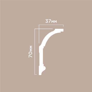 Cornice A70V2 POLYSTYRENE HI WOOD 70mm x 37mm x 2.0m &mdash; optimal solution of medium expressiveness for universal interiors