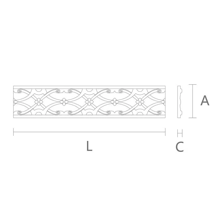 Decorative carved molding K-057 for furniture and facade drawings