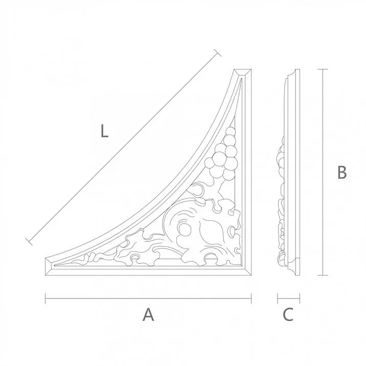 Wooden decorative item N-349R drawing