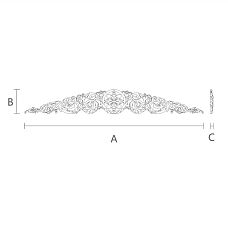 Резная накладка N-328 - декоративный элемент из дерева с красивой резьбой чертеж