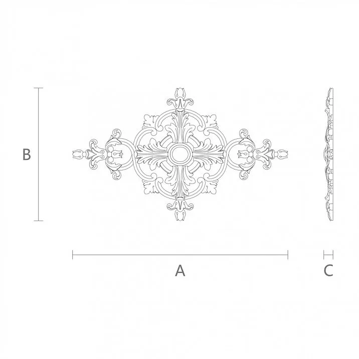 Изысканная резная накладка N-154.1 чертеж
