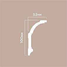 Cornice A100 POLYSTYRENE HI WOOD 100mm x 53mm x 2.0m drawing
