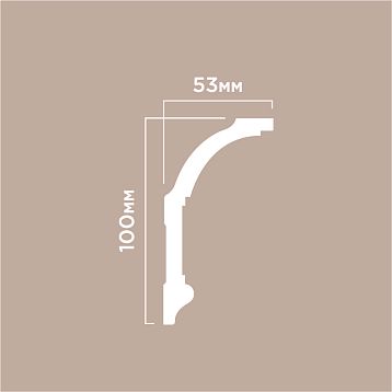 Ceiling cornice polystyrene HI WOOD A100 white maximum size 100x53 mm for very high ceilings from 3 meters