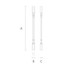 Wooden stair baluster L-095 in gothic style, drawing