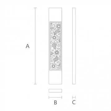 Flat wooden newel post L-096.1 against a white wall