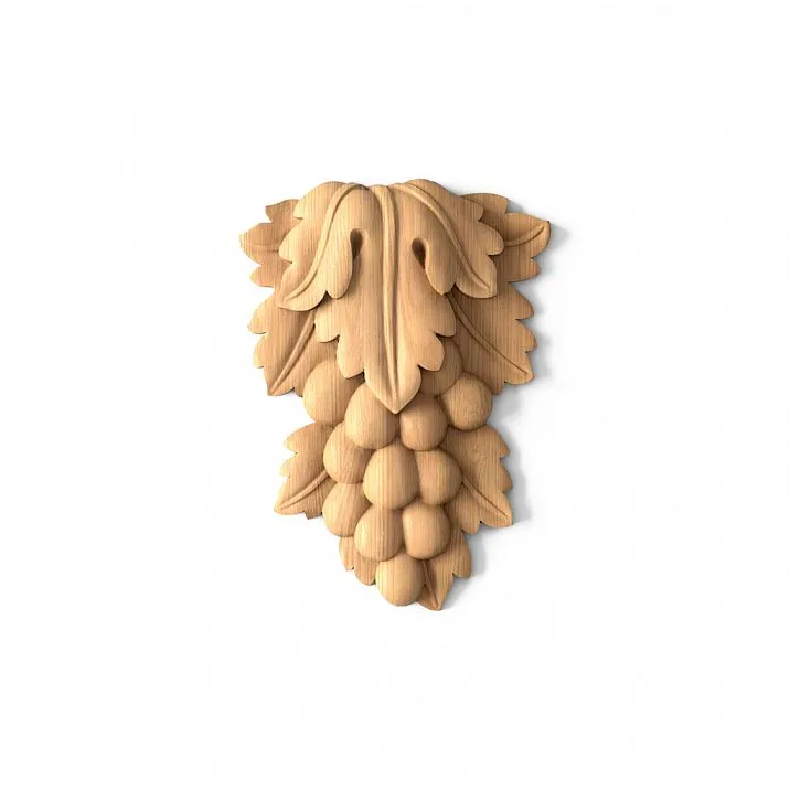 Wooden surface-mounted element with carved design N-024