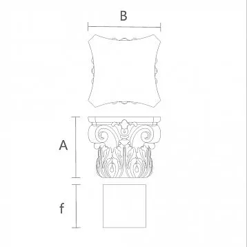 Carved Capital KL-039 from Natural Oak