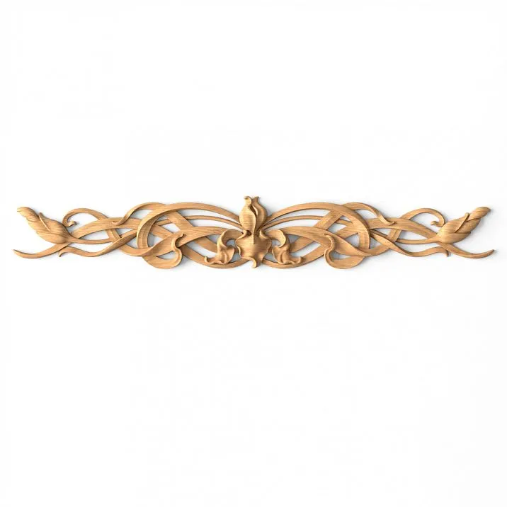 Oak or Beech Overlay N-057-1 with Carved Rose Ornament