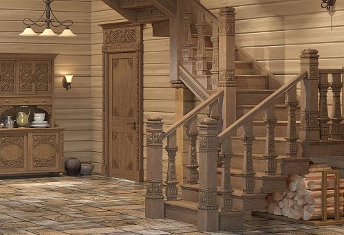 Designing a private home in traditional Russian style