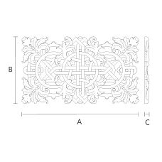 Carved wooden inlay N-342 &mdash; home decor in rustic, modern, classic style &mdash; drawing