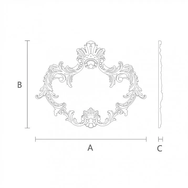 Резная накладка N-463.1 - красота и изысканность резьбы по дереву чертеж