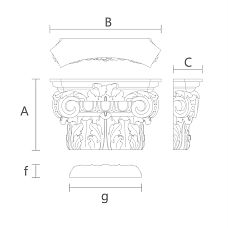 Изысканная Капитель в Мебельном Проекте KL-005 чертеж
