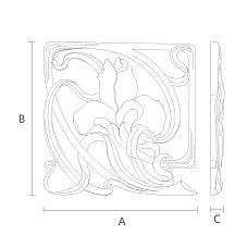 Деревянный декоративный элемент с резьбой по дереву N-273L чертеж
