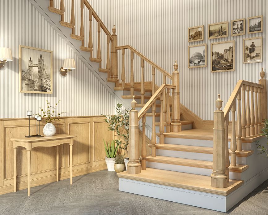 Staircase L-120 and L-121 in a classic interior