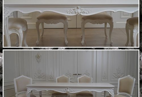 Elegant table in classic style with solid wood furniture