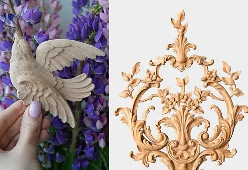 Lacy Wooden Ornament with Floral Motifs, Reflecting Artistic Carving and STAVROS Assortment in Saint Petersburg
