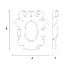 Overlay N-346 for wall, ceiling, door, or furniture decoration, wooden carving drawing