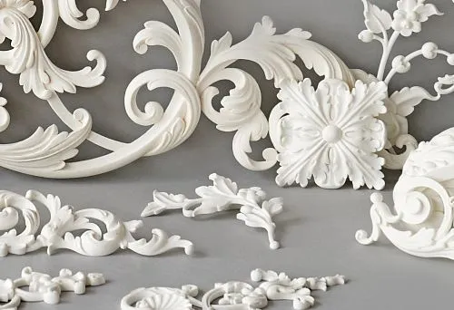Carved furniture decoration &mdash; elegant details for stylish design.