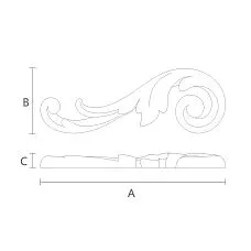 Carved wooden overlay N-282L interior decor drawing