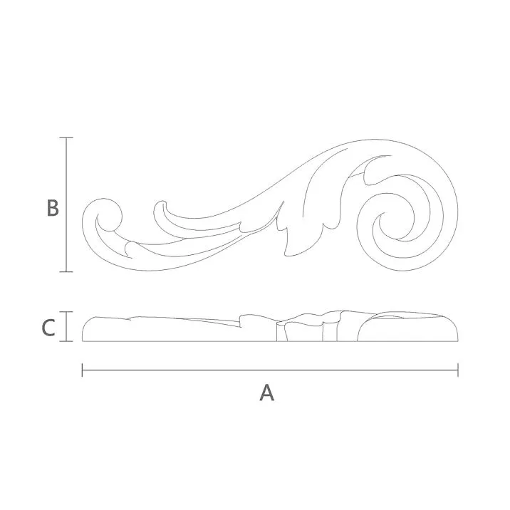 Carved wooden overlay N-282L interior decor drawing