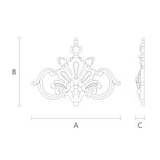 Резная накладка из полиуретана NPU-244 чертеж